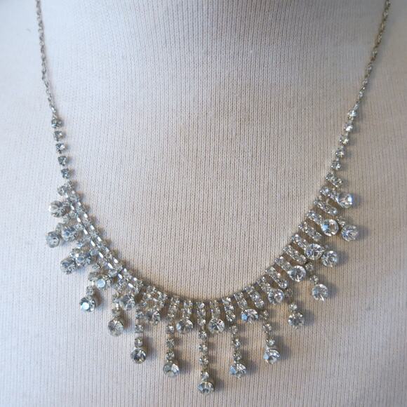 Rhinestone Jewelry Set Tiara Crown 2 Necklaces Costume Dress Up Cosplay Princess - Picture 11 of 13